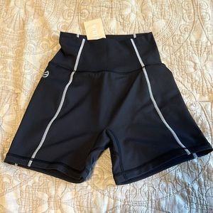 Ptula black and white training shorts